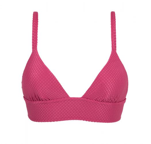 Fuchsia pink longline bra top with laced back - TOP CLOQUE LICHIA TRI COS