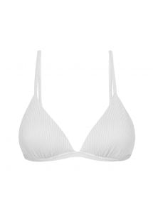 Verstelbare witte geribde driehoekige bikinitop - TOP COTELE-BRANCO TRI-FIXO