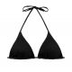 Parte superior de bikini triangular corrediza de canalé en negro - TOP COTELE-PRETO TRI-INV