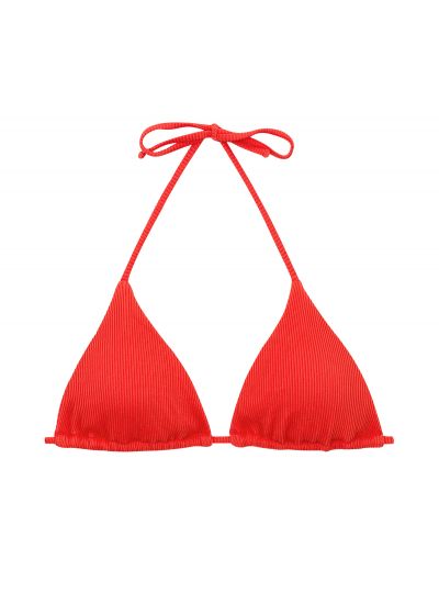 Red ribbed sliding triangle top - TOP COTELE-TOMATE TRI-INV