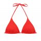 Parte superior de bikini triangular corrediza de canalé en rojo - TOP COTELE-TOMATE TRI-INV