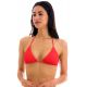 Red ribbed sliding triangle top - TOP COTELE-TOMATE TRI-INV