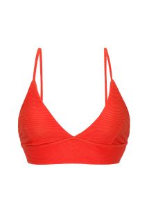Rode geribde bustier bikinitop met geregen achterzijde - TOP COTELE-TOMATE TRI-TANK