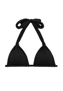 Black textured halter bikini top - TOP DOTS-BLACK TRI-MEL