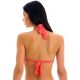 Textured coral halter bikini top - TOP DOTS-TABATA TRI-MEL