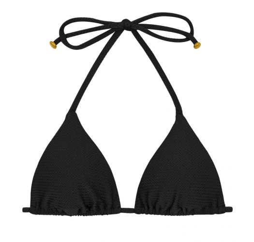Bikini Tops Textured Triangle Black Bikini Top - Top Duna Tri Preto