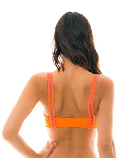 Orange bra bikini top with pink details - TOP DUO ORANGE