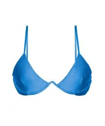 Textured blue V-underwired bikini top - TOP EDEN-ENSEADA TRI-ARO