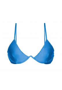 Teksturowany niebieski top od bikini z fiszbinami w kształcie litery V - TOP EDEN-ENSEADA TRI-ARO
