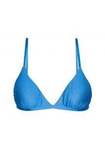 Reggiseno bikini a triangolo blu testurizzato regolabile - TOP EDEN-ENSEADA TRI-FIXO