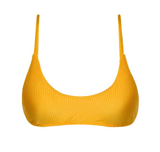 Verstelbare getextureerde geel oranje bustier bikinitop - TOP EDEN-PEQUI BRALETTE