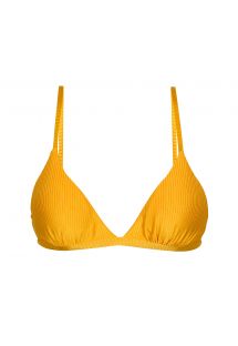 Sujetador de bikini texturizado, amarillo, ajustable, triangular - TOP EDEN-PEQUI TRI-FIXO