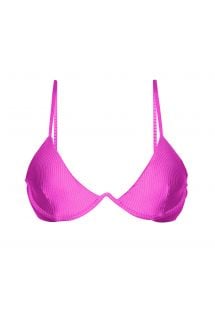 Top de bikini en V texturizado rosa magenta - TOP EDEN-PINK TRI-ARO