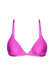 Verstelbare getextureerd magenta roze driehoekige bikinitop - TOP EDEN-PINK TRI-FIXO