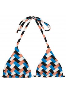 Купальный бюстгальтер с подвижными треугольными чашками с разноцветным геометрическим узором - TOP GEOMETRIC TRI INVISIBLE