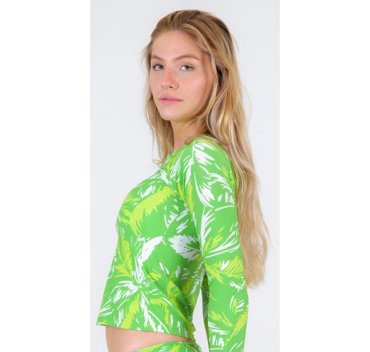TOP GREEN-PALMS RASH-GUARD