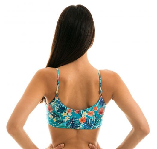 Floral blue adjustable bra bikini top - TOP ISLA BRA