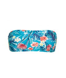 Floral blue bandeau bikini top - TOP ISLA RETO