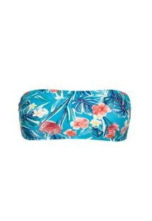 Fleurige blauwe bandeau bikinitop om over het hoofd te trekken - TOP ISLA RETO