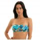 Floral blue bandeau bikini top - TOP ISLA RETO
