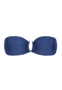 Getextureerde blauwe bandeau bikinitop met reliëf - TOP KIWANDA DENIM BANDEAU