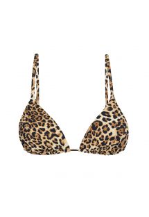 Driehoekige bikinitop met luipaardprint en rechte schouderbandjes - TOP LEOPARDO INVISIBLE
