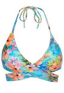 Colorful wrap bikini top - TOP MAXI FLOWER TRANSPASSADO