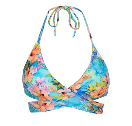 Bikini Tops Colorful Wrap Bikini Top - Top Maxi Flower Transpassado