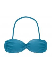 Blauwe bikinitop in bandeaumodel met afneembare bandjes - TOP NILO BANDEAU