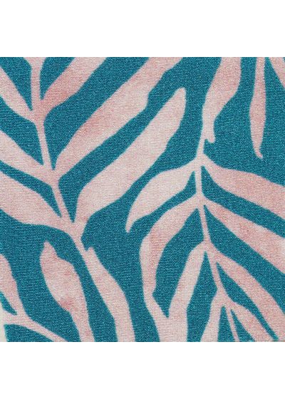 Blue sliding triangle top with leaf pattern - TOP PALMS-BLUE TRI-INV