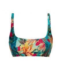 Tropical floral sports bikini top - TOP PARADISE BRA-SPORT