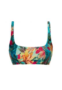 Tropical floral sports bikini top - TOP PARADISE BRA-SPORT
