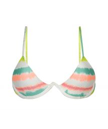 Tie-dye stripe V-underwired bikini top - TOP REVELRY TRI-ARO