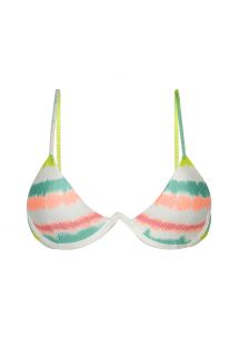 Top de bikini con aros en forma de V y rayas desteñidas - TOP REVELRY TRI-ARO