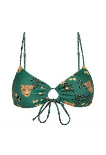 Reggiseno bikini allacciato davanti verde con stampa di leopardo - TOP ROAR-GREEN MILA