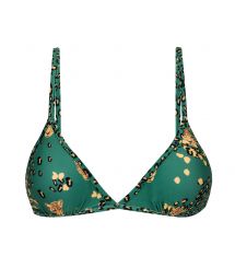 Fixed adjustable triangle top with green leopard pattern - TOP ROAR-GREEN TRI-FIXO