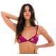 Verstelbare driehoekige bikinitop met roze luipaardprint - TOP ROAR-PINK TRI-FIXO