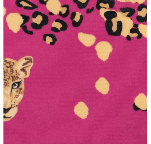 Pink leopard print sliding triangle top - TOP ROAR-PINK TRI-INV