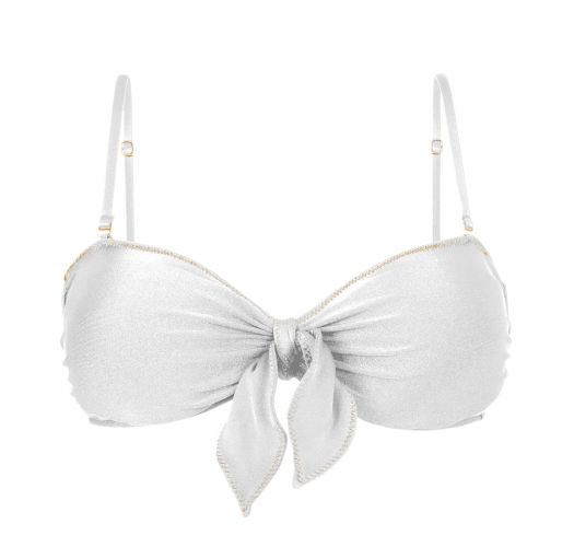 TOP SHIMMER-WHITE BANDEAU-KNOT