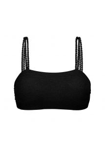 Bustier-Bikini schwarz texturiert, gedrehtes Seil - TOP ST-TROPEZ-BLACK RETO