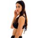 Getextureerde zwarte bustier bikinitop met gevlochten schouderbanden - TOP ST-TROPEZ-BLACK RETO