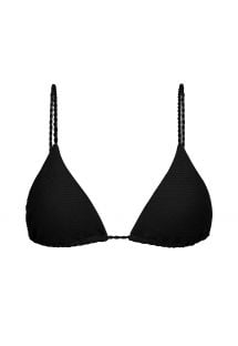 Braziliaanse bikinitop zwart met structuur en gedraaide bandjes - TOP ST-TROPEZ-BLACK TRI-INV