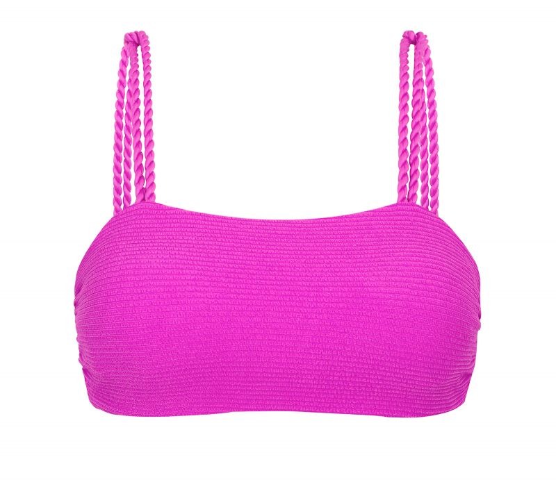 Magenta pink textured bra and twisted rope - TOP ST-TROPEZ-PINK RETO