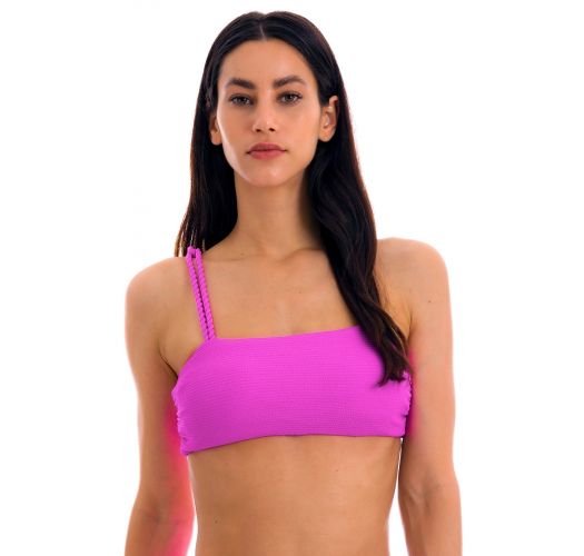 Magenta pink textured bra and twisted rope - TOP ST-TROPEZ-PINK RETO