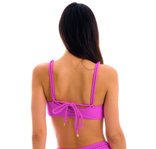 Magenta pink textured bra and twisted rope - TOP ST-TROPEZ-PINK RETO