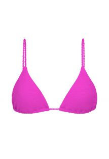 Reggiseno bikini a triangolo rosa magenta con lacci intrecciati - TOP ST-TROPEZ-PINK TRI-INV