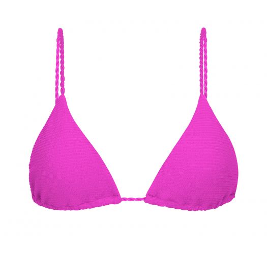 Magenta pink triangle top with twisted ties - TOP ST-TROPEZ-PINK TRI-INV