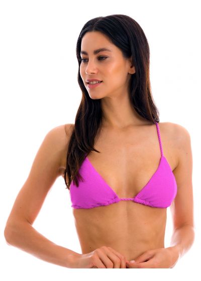 Magenta pink triangle top with twisted ties - TOP ST-TROPEZ-PINK TRI-INV