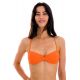 Top de bikini balconet naranja con textura y tirantes cruzados - TOP ST-TROPEZ-TANGERINA BALCONET