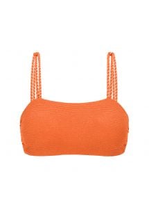 Parte superior de bikini con relieve en naranja y lazos retorcidos - TOP ST-TROPEZ-TANGERINA RETO